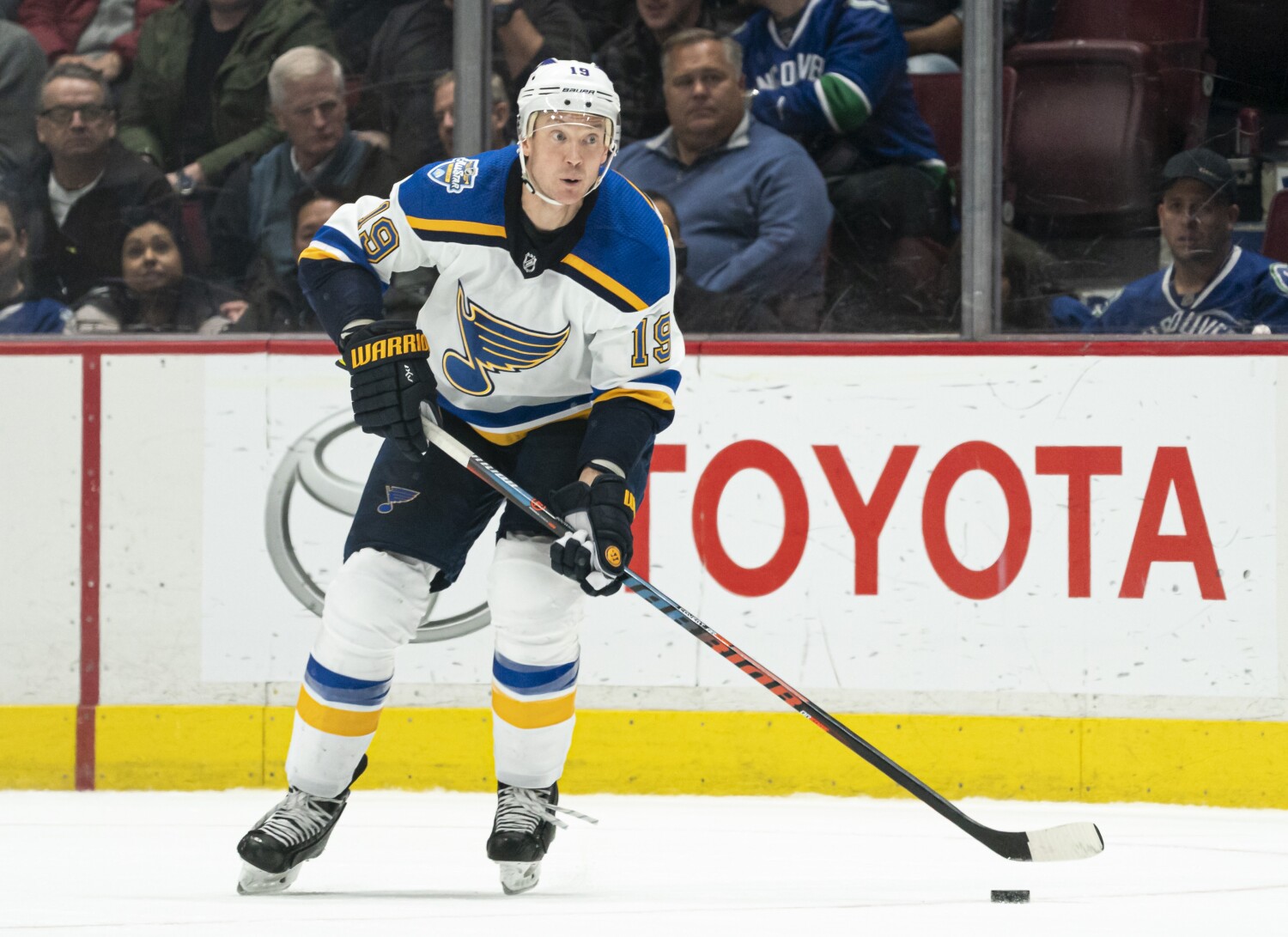 Ducks game postponed after Blues' Jay Bouwmeester collapses on bench