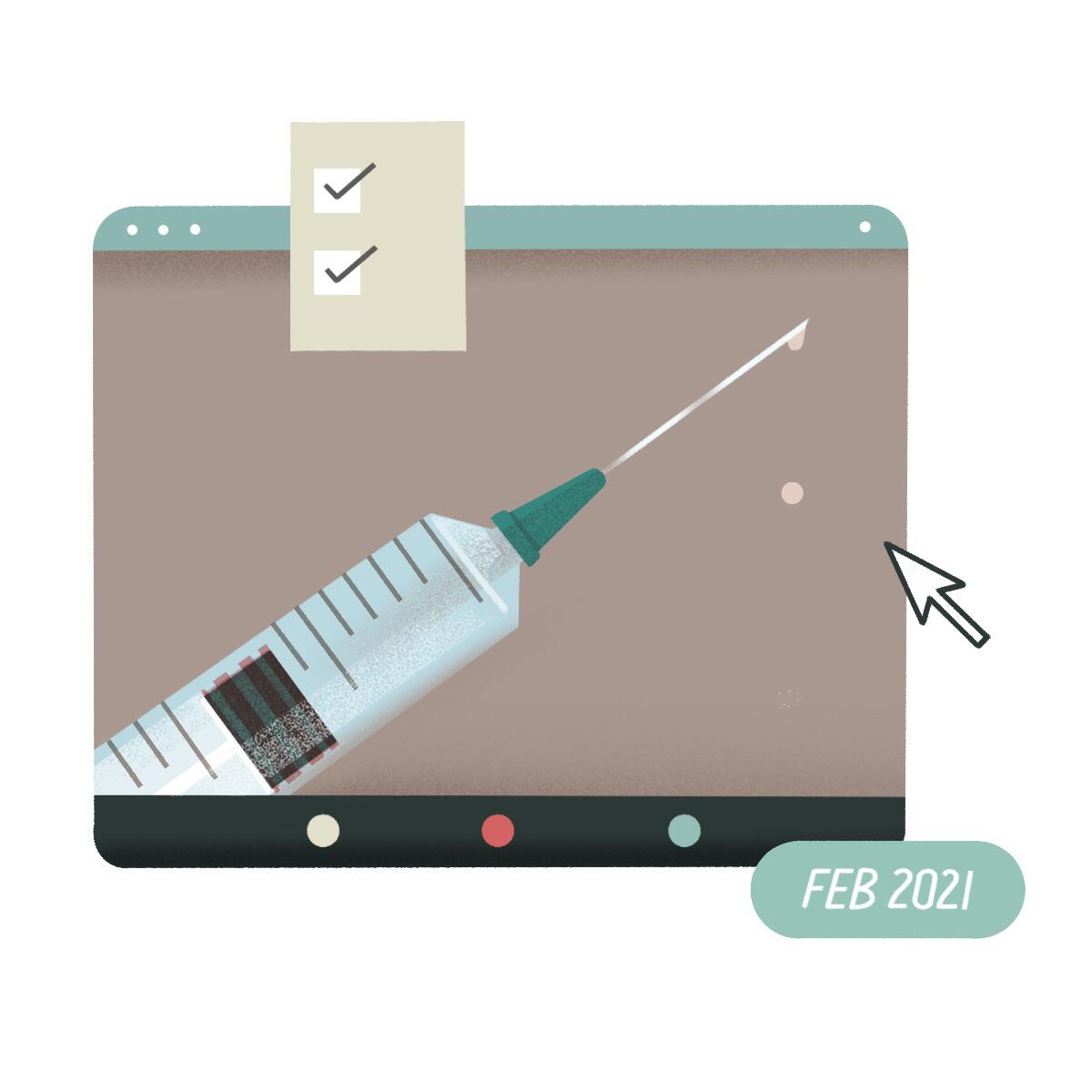 illustration of a syringe for COVID-19 vaccine