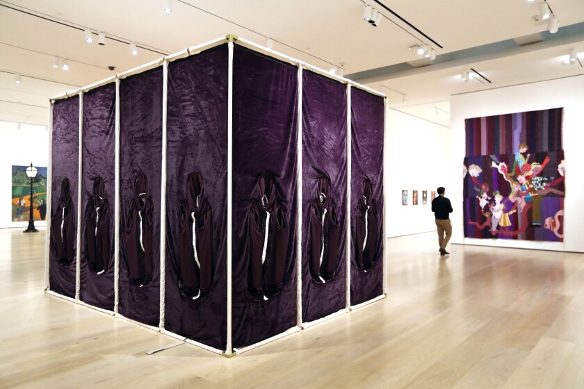 A re-creation of the late French-Moroccan artist Nicola L’s 1969 “La Chambre en Fourrure" at the Hammer Museum.