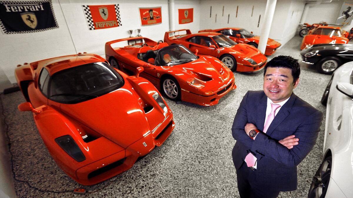 Private car collector David Lee keeps a secret stash of Ferrari and other exotic cars in his Walnut garage.