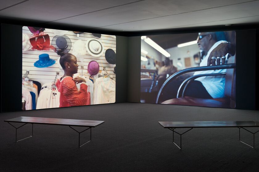 Kahlil Joseph's two-channel video, "m.A.A.d.," is at the Museum of Contemporary Art.
