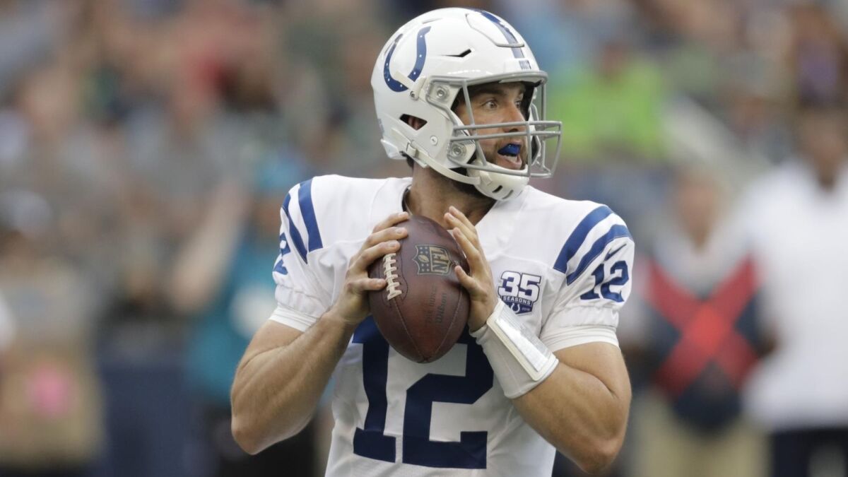 Colts quarterback Andrew Luck passed for 39 touchdowns this season, second in the NFL.