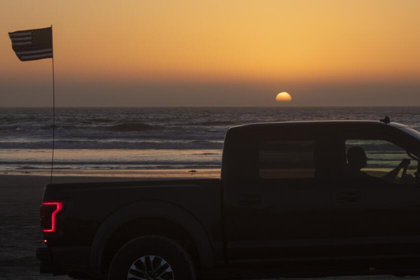 OCEANO, CA - FEBRUARY 26: Oceano Dunes State Vehicular Recreation Area is the only California State Park where vehicles may be driven on the beach. The California Coastal Commission has accused the California Department of Parks and Recreation's Off-Highway Motor Vehicle Division of being 40 years behind schedule in meeting key requirements of a development permit issued for the beach. Now, the two state agencies are at odds over commission recommendations including that state parks phase out off-road vehicle use along the stretch of beach near San Luis Obispo altogether within five years. Photographed at Oceano Dunes State Vehicular Recreation Area on Friday, Feb. 26, 2021 in Oceano, CA. (Myung J. Chun / Los Angeles Times)