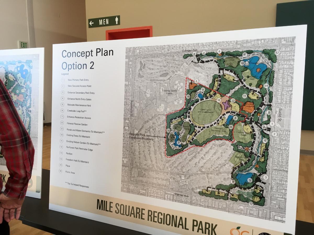This is Option 2 for the layout of possible changes to Mile Square Regional Park's Players Course land.