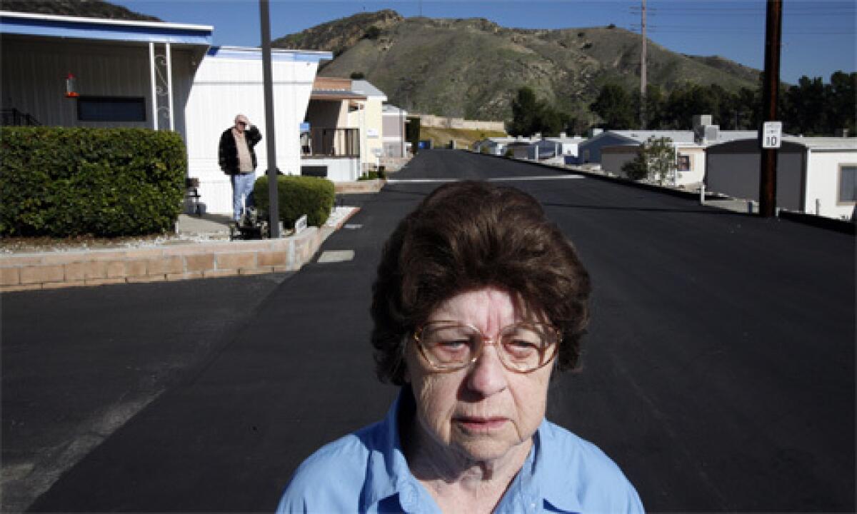 PRICED OUT: Mary Kubancik, 84, is preparing to move out of the Blue Star Mobile Home Park because of a rent hike.