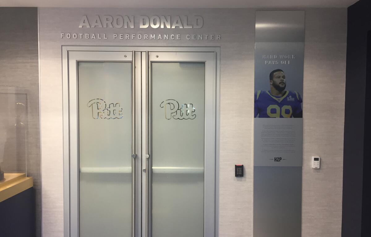 The University of Pittsburgh named its football training facility after Aaron Donald.