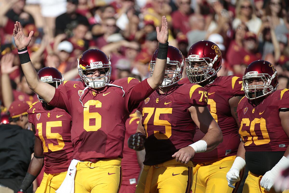 Cody Kessler and the Trojans sport the traditional USC look of cardinal and gold.