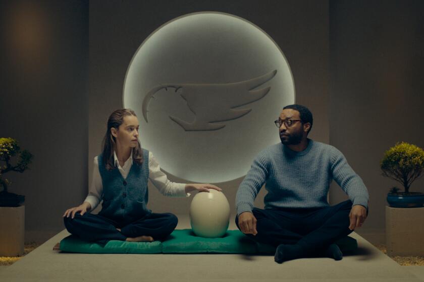 Emilia Clarke and Chiwetel Ejiofor in a scene from "The Pod Generation."