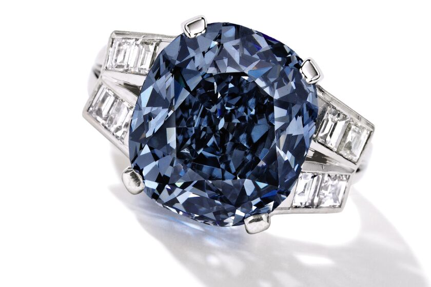 A 9.54-carat blue diamond owned by the late Shirley Temple is on the auction block.