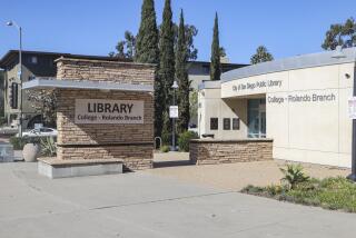 San Diego, CA - January 27: Various views of the College Rolando Library, adjacent parking lot, and adjacent empty light which will be the site of a new construction project along Montezumea Road on Friday, Jan. 27, 2023 in San Diego, CA. (Eduardo Contreras / The San Diego Union-Tribune)