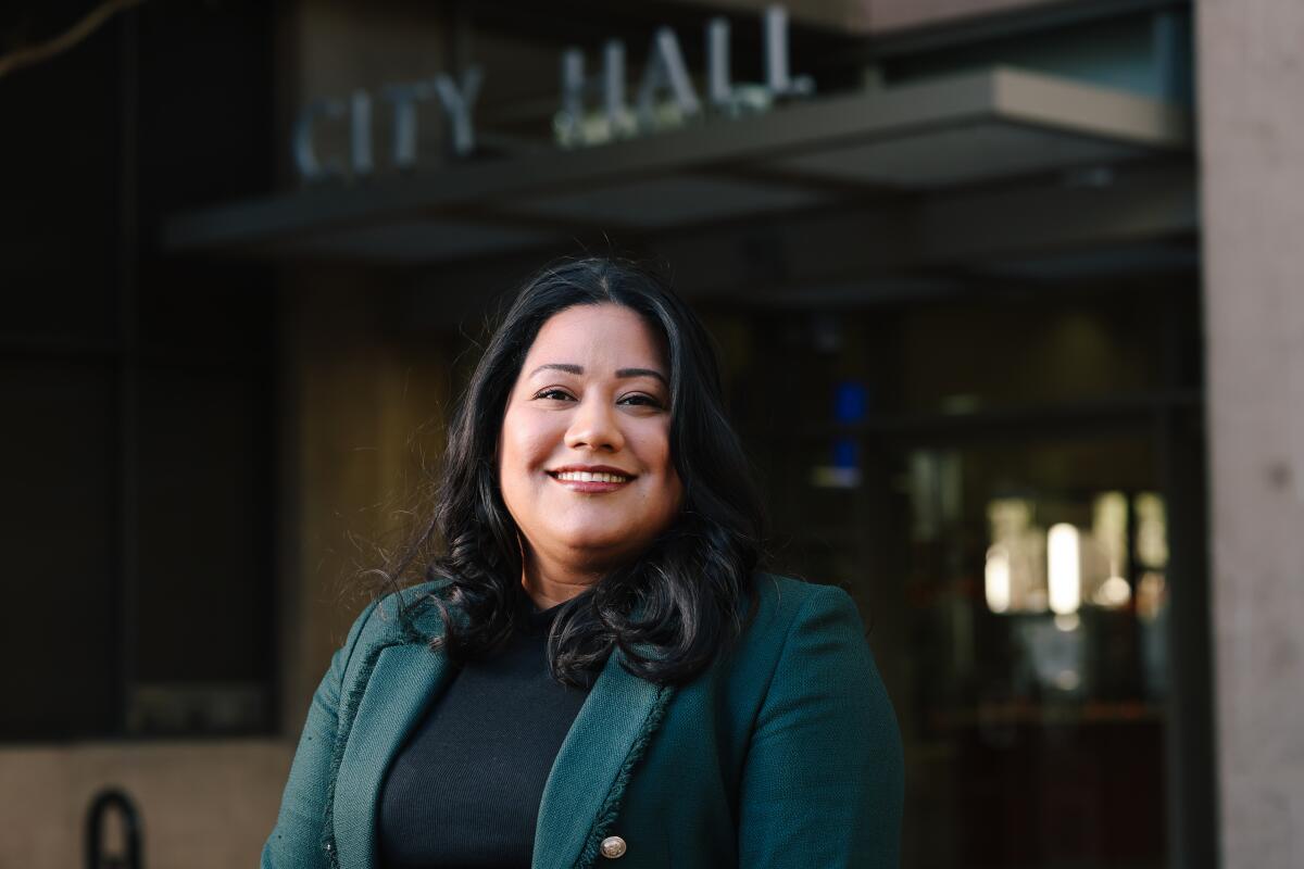 Santa Ana Mayor Pro Tem Jessie Lopez poses for a portrait at the Santa Ana City Hall on Nov. 20.