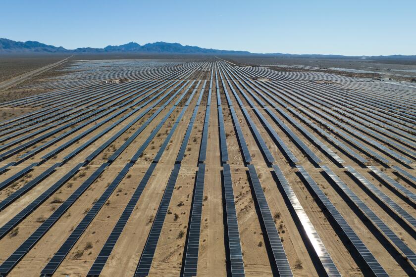 Las Vegas, NV - January 24: Construction site of Gemini solar project, which will be largest solar farm in country when completed in Southern Nevada Las Vegas, NV. (Brian van der Brug / Los Angeles Times)