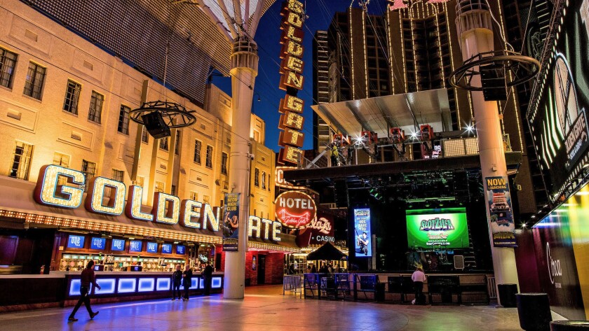 First opened in 1906, the Golden Gate hotel has continually operated ever since along Fremont Street.