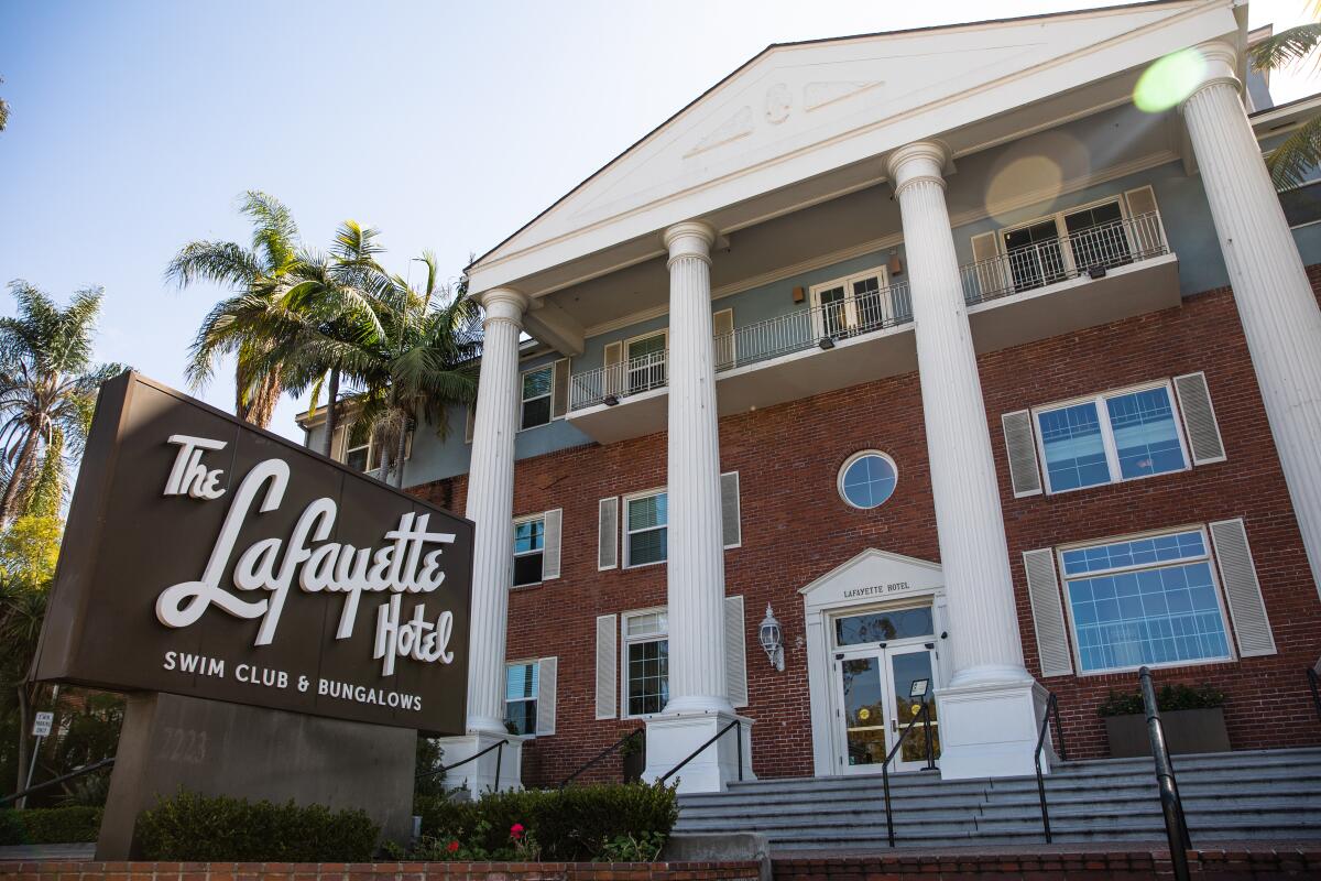 The Lafayette Hotel, Swim Club & Bungalows located on El Cajon Boulevard.