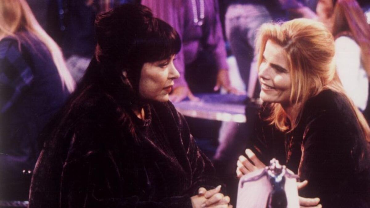 Roseanne, left, and Mariel Hemingway in the controversial episode.