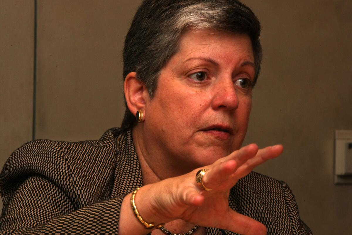 UC President Janet Napolitano announced new policies on food research and efforts to reduce world hunger.