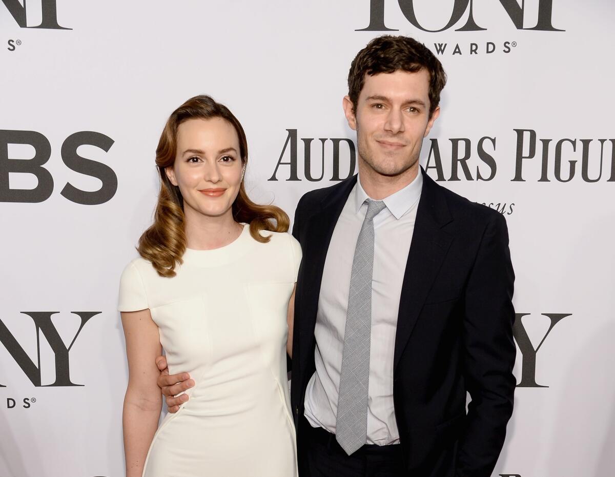 Actors Leighton Meester and Adam Brody attend the 68th Annual Tony Awards at Radio City Music Hall on June 8 in New York City.