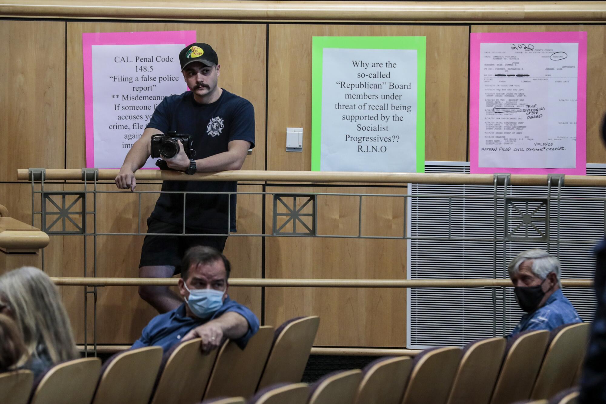 Eli Kay, filmmaker with "Red, White and Blueprint," looks on at the Shasta County Board of Supervisors meeting