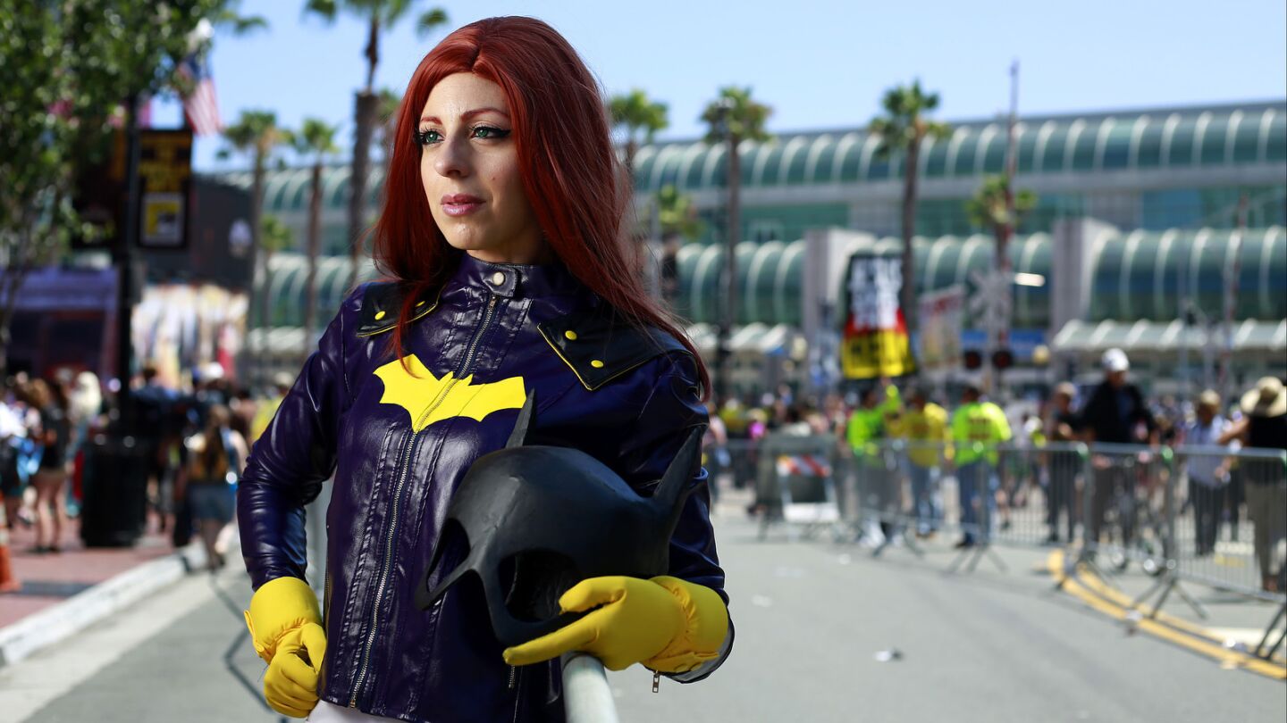 Cristina Fanti of Los Angeles dressed as Batgirl of Burnside at Comic-Con in San Diego.