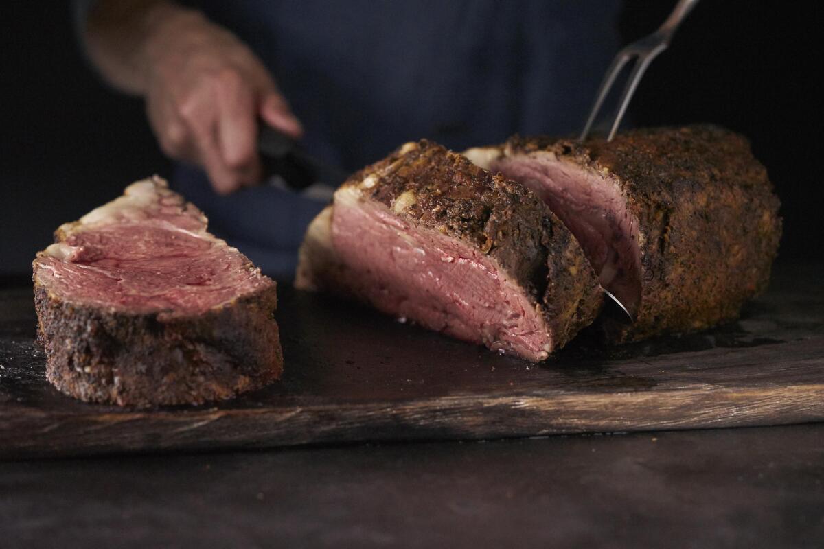 Prime rib from Black Angus Steakhouse