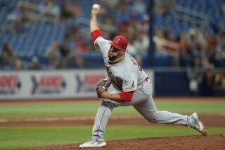 Los Angeles Angels relief pitcher Carlos Estevez against the Tampa Bay Rays.