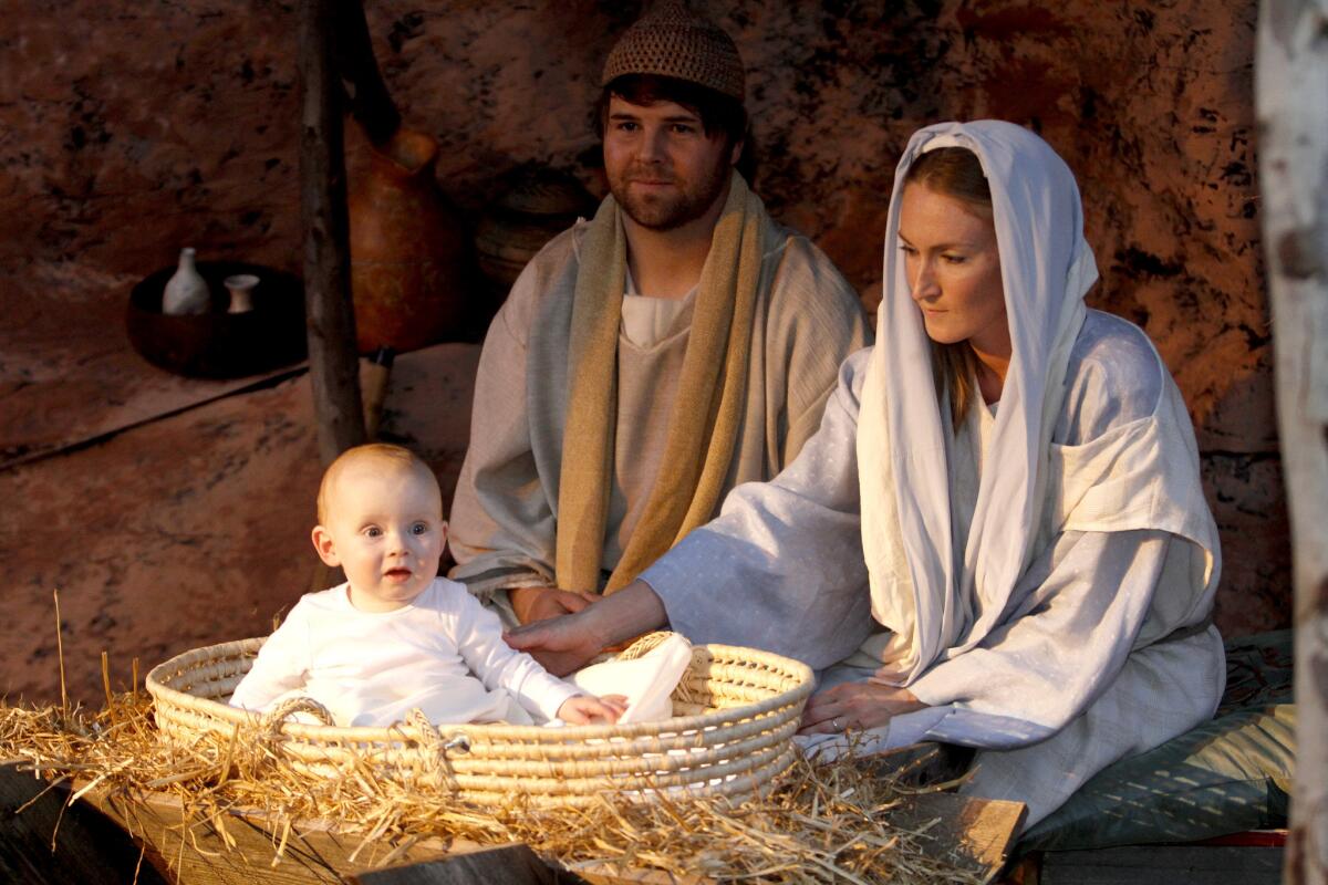 The Church of Jesus Christ of Latter Day Saints set up a live nativity scene, one of more than 200 examples, on Saturday, Dec. 6, 2014 in Burbank. In Elkhart, Ind., a Concord High student and his father have sued to put a stop to a live nativity display during the school's traditional Christmas concert.
