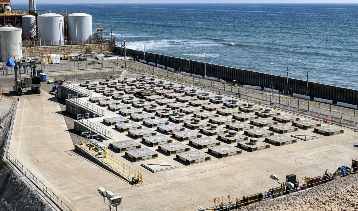 The dry cask story facility at the San Onofre Nuclear Generating Station, operated by Southern California Edison.