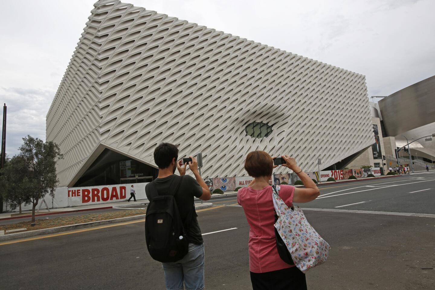 The exterior of the Broad Museum, which will open in September in Los Angeles.