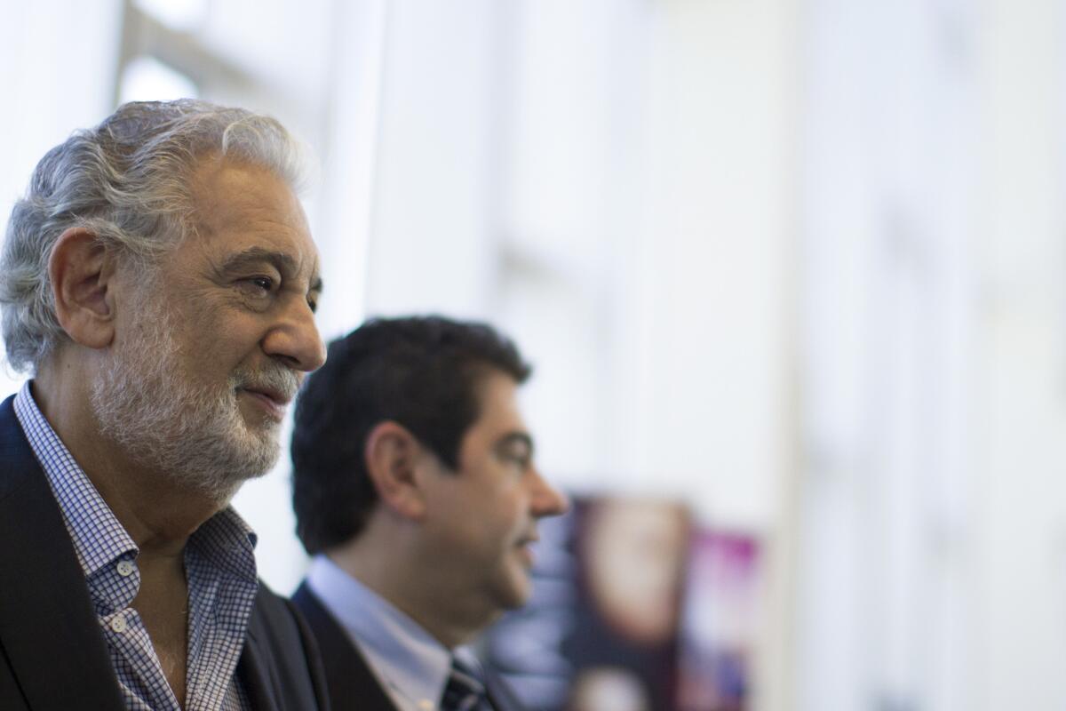 Placido Domingo, left, will appear in the Los Angeles Opera's production of "La Traviata" starting in September.