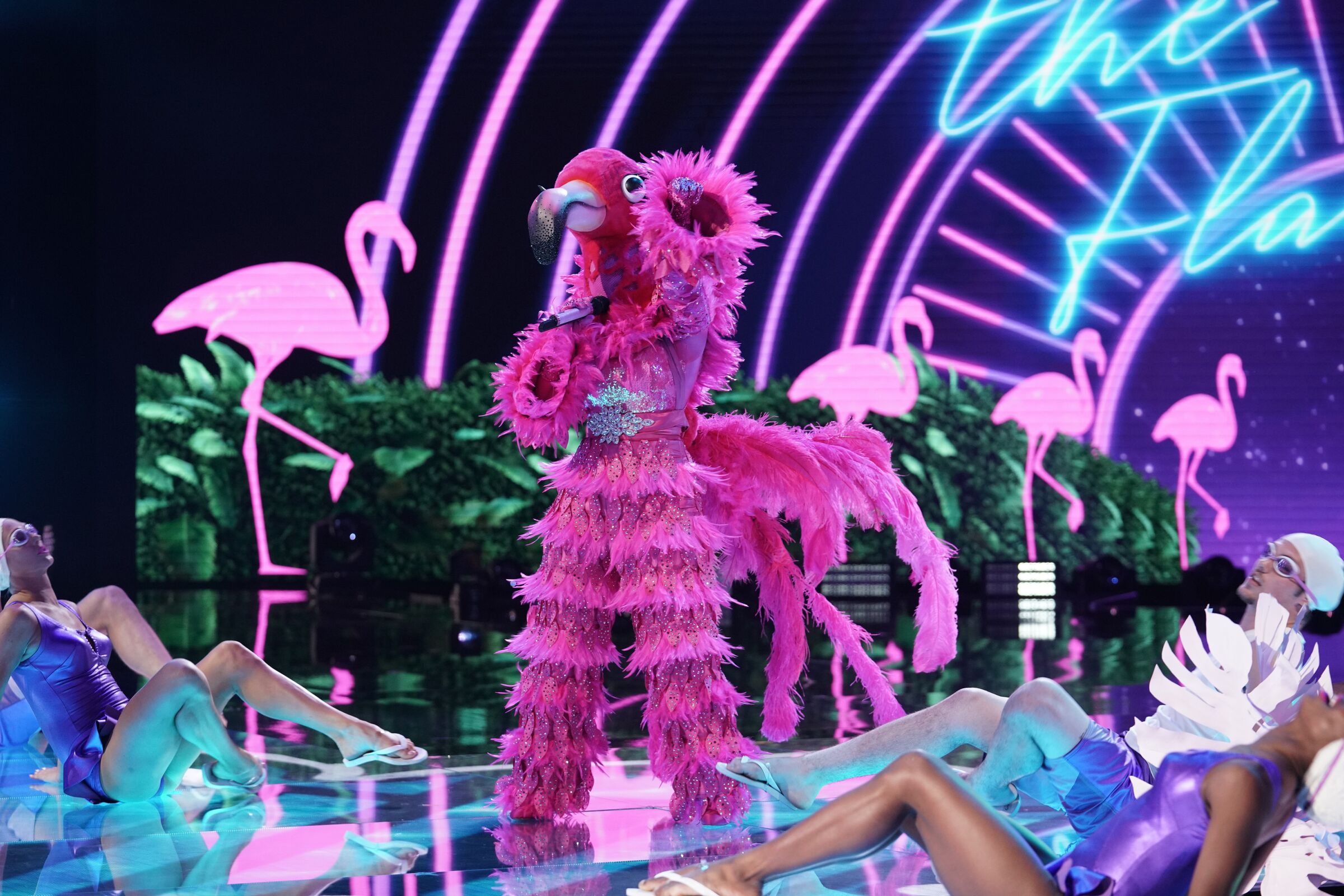 The Flamingo in Season 2 of "The Masked Singer," Fox's surprise hit singing competition.