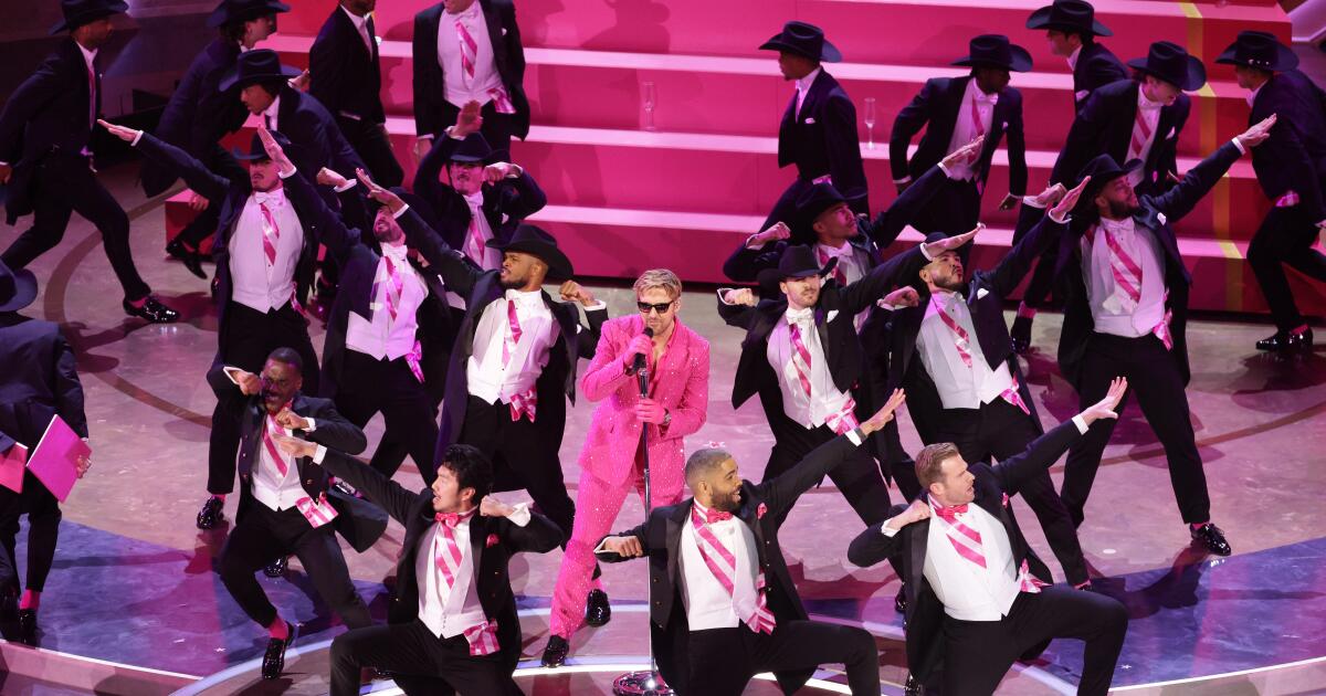 Ryan Gosling performs 'Barbie' hit 'I'm Just Ken' at 2024 Oscars Los