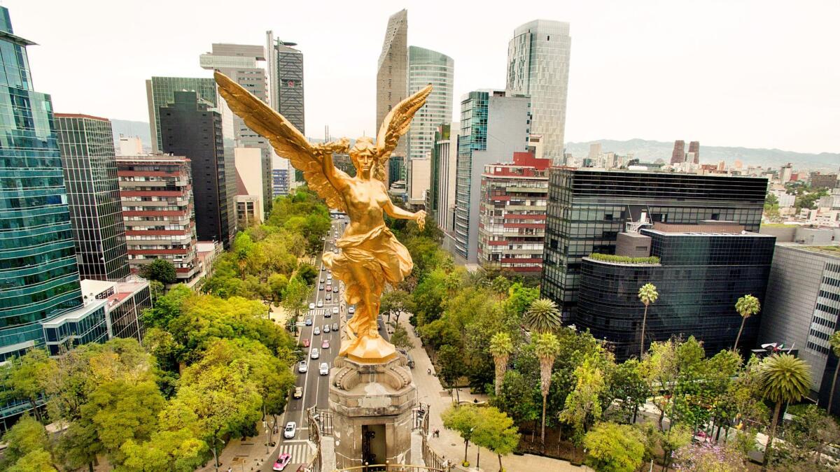 The Angel of Independence on Paseo de la Reforma, Mexico City, was the starting point of a Mexico adventure.