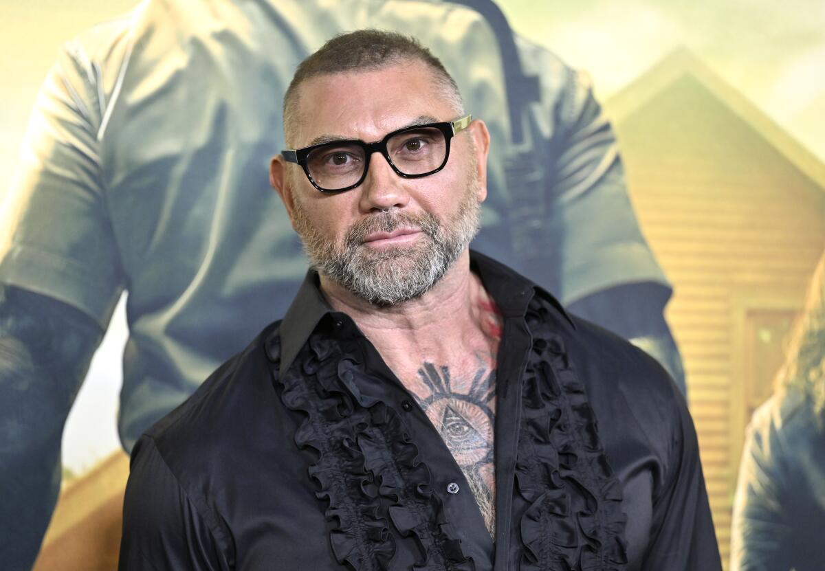 Dave Bautista attends the "Knock at the Cabin" world premiere at Jazz at Lincoln Center's Frederick P. Rose Hall 