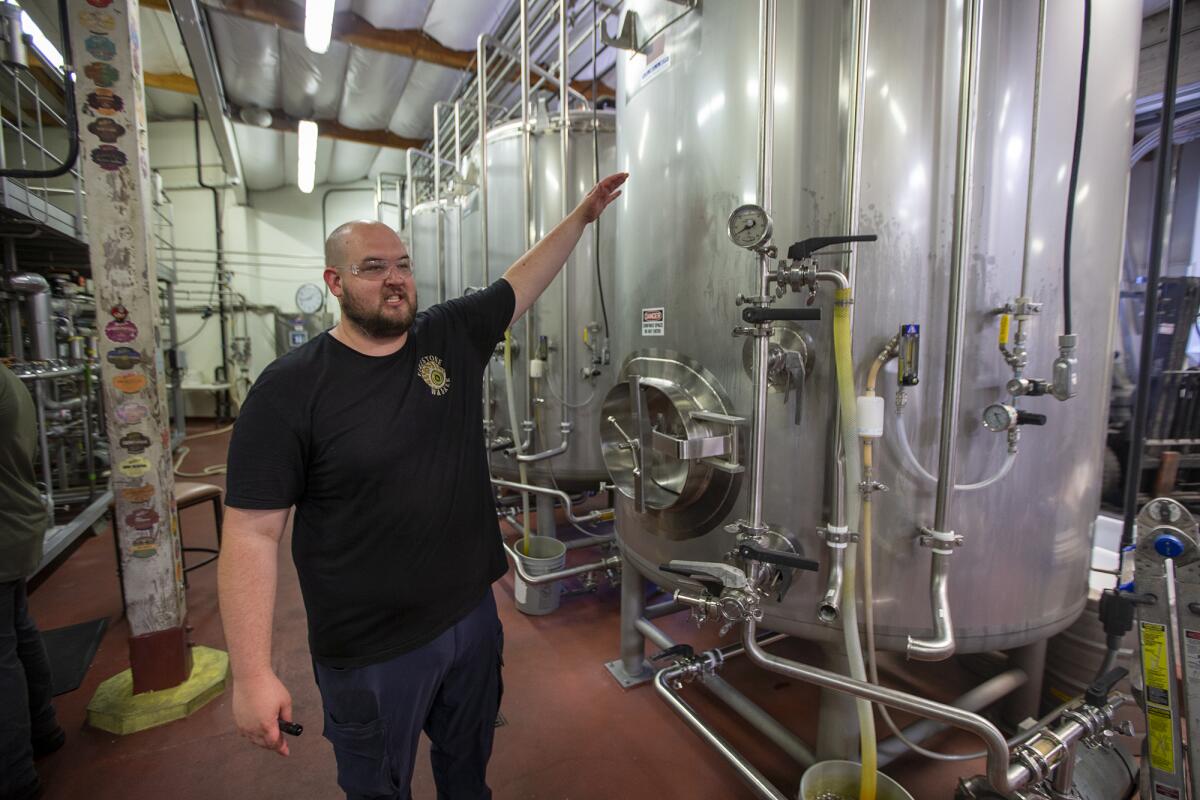 Justin Young, the lead brewer at the Bruery in Placentia.