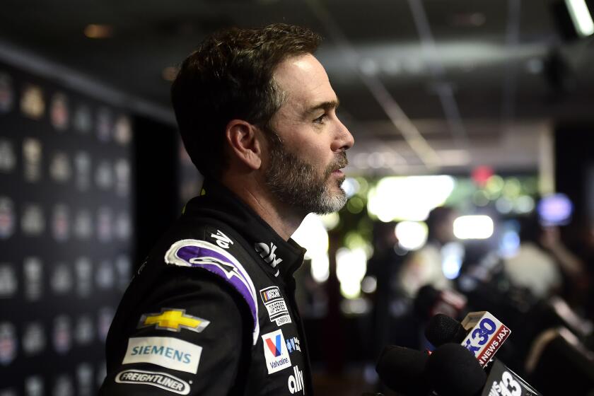 DAYTONA BEACH, FLORIDA - FEBRUARY 12: Jimmie Johnson, driver of the #48 Ally Chevrolet, speaks with the media during the NASCAR Cup Series 62nd Annual Daytona 500 Media Day at Daytona International Speedway on February 12, 2020 in Daytona Beach, Florida. (Photo by Jared C. Tilton/Getty Images)