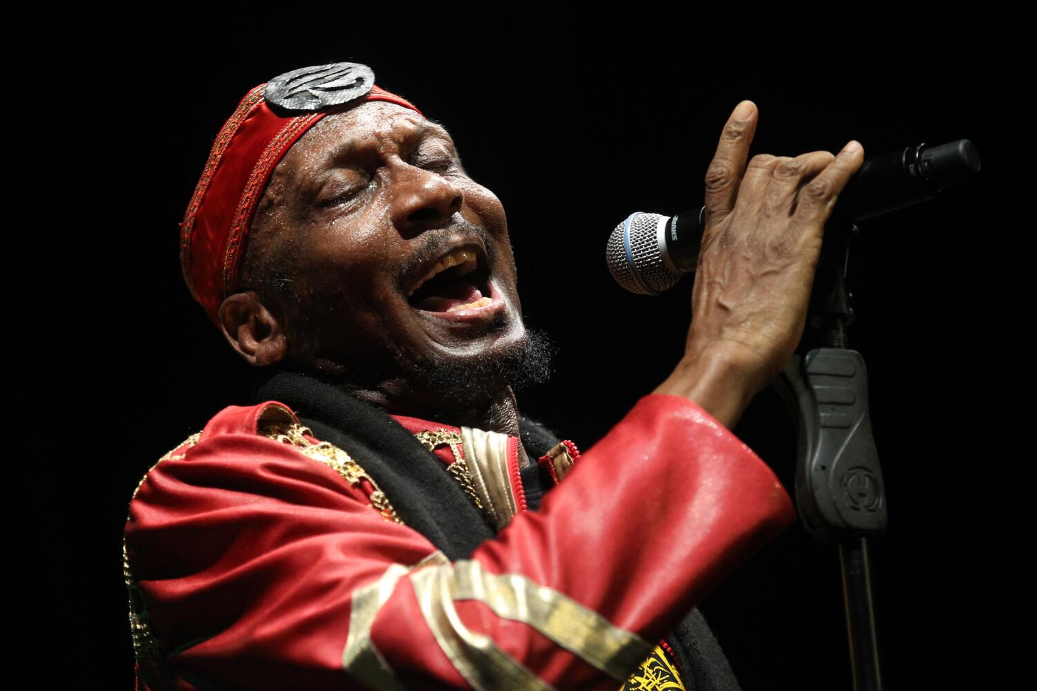 FILE - Jamaican musician, singer and actor Jimmy Cliff performs during the Timbre Rock and Roots concert on Friday March 22, 2013 in Singapore. (AP Photo/Wong Maye-E, File)