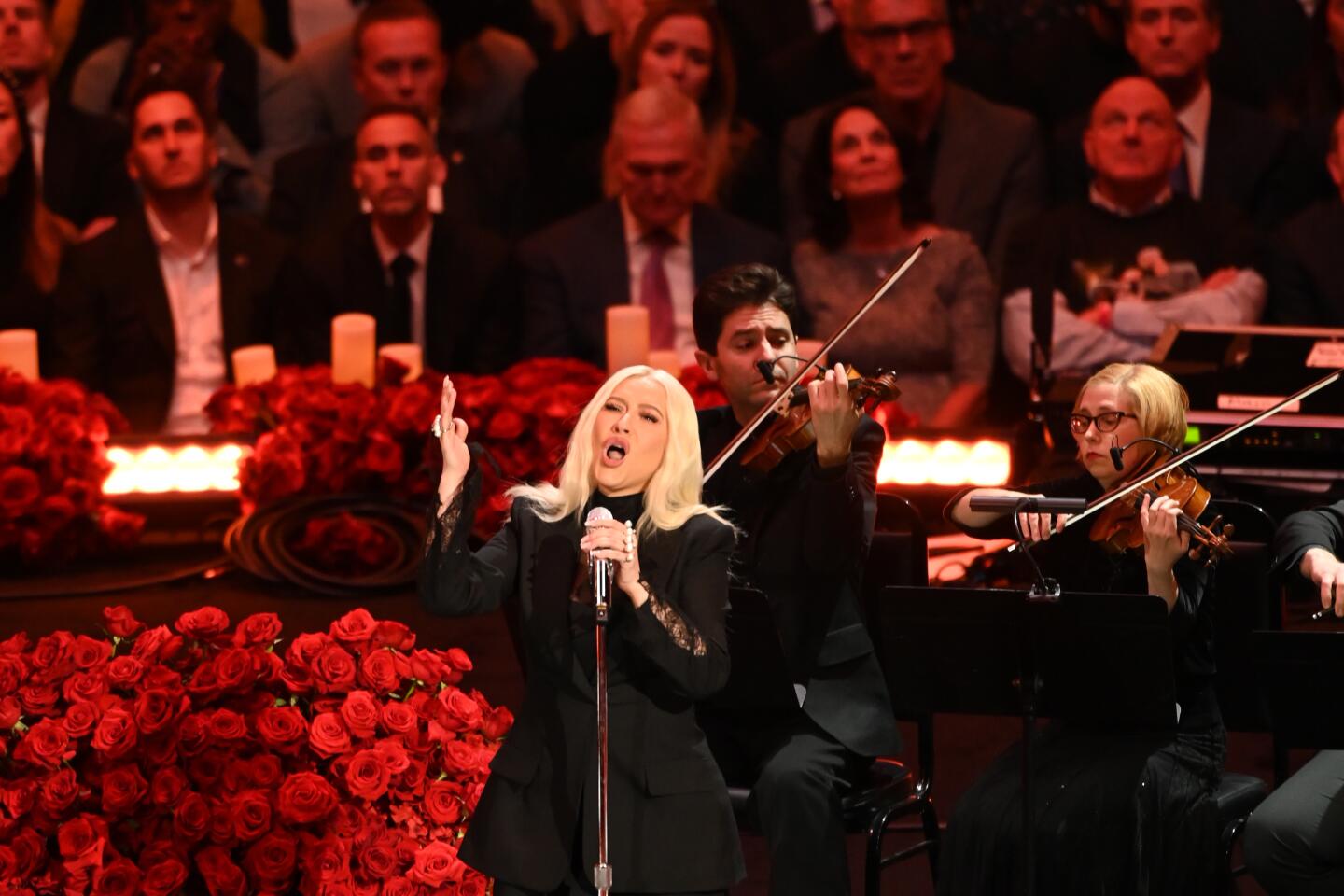 Christina Aguilera preforms at Staples Center.