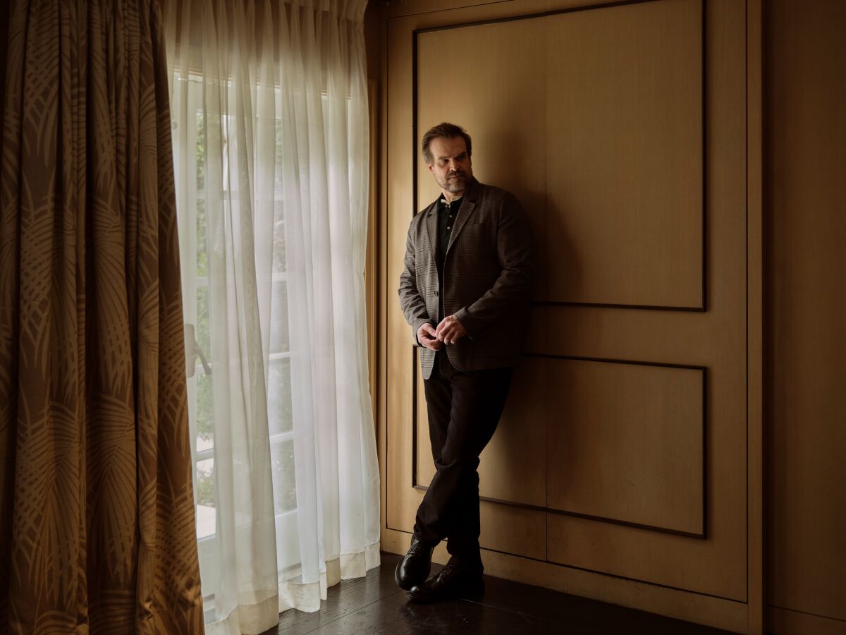 David Harbour, star of "Violent Night," photographed for The Times