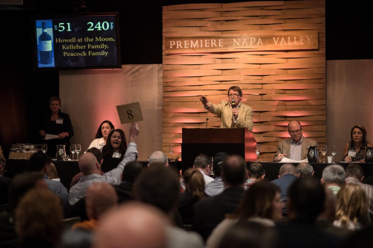 David Elswood of Christie's opens bidding for Lot 51 at the Premiere Napa Valley auction on Feb. 21