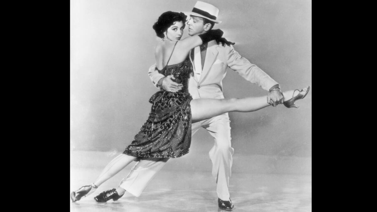 Cyd Charisse with Fred Astaire in the 1953 movie "The Band Wagon."