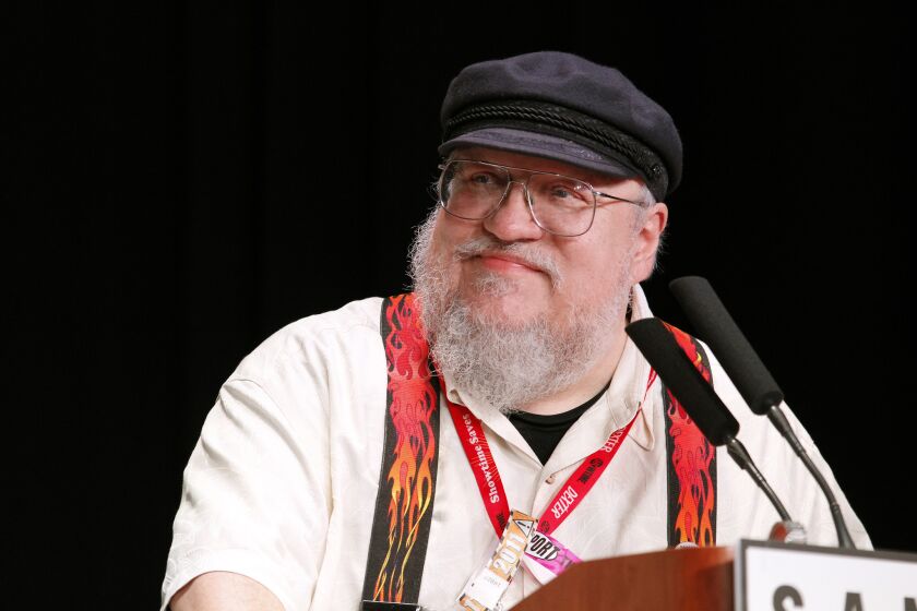 George R.R. Martin at the "Game of Thrones" Comic-Con panel in 2011. This year he'll skip the conference to continue work on his book "The Winds of Winter."