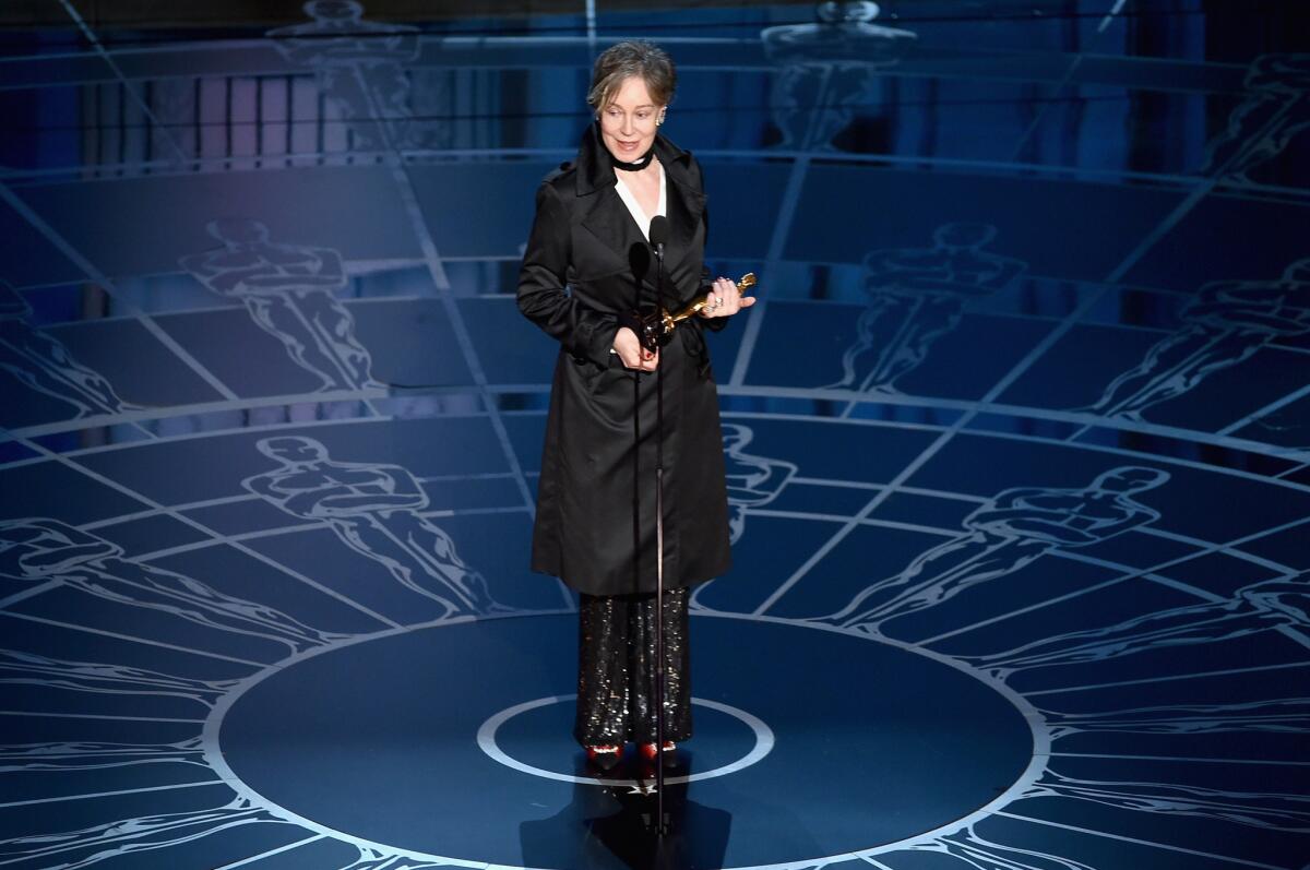 Milena Canonero wins the costume design Oscar for "The Grand Budapest Hotel."