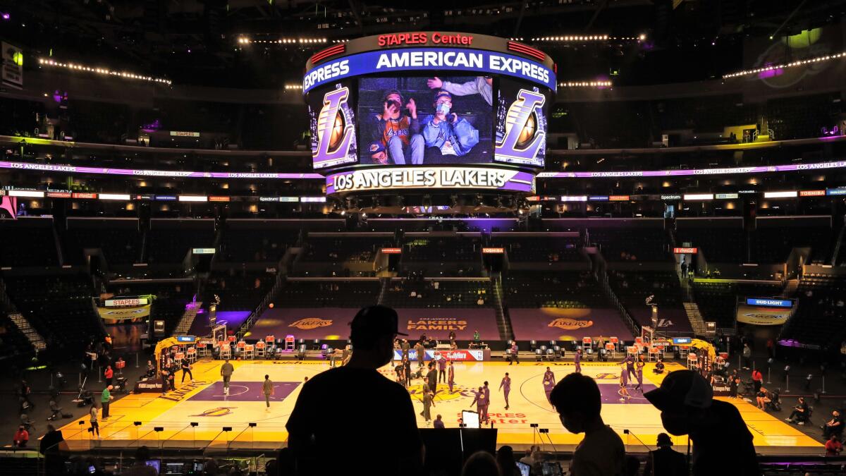 Los Angeles Lakers and Clippers' home arena Staples Center set to