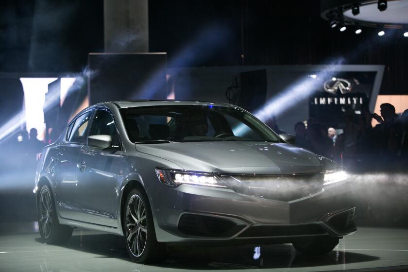 The 2016 Acura ILX is introduced at the 2014 Los Angeles Auto Show.