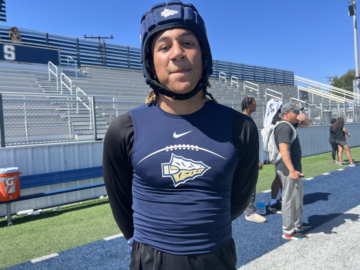 St. John Bosco junior safety Peyton Woodyard poses for a photo.