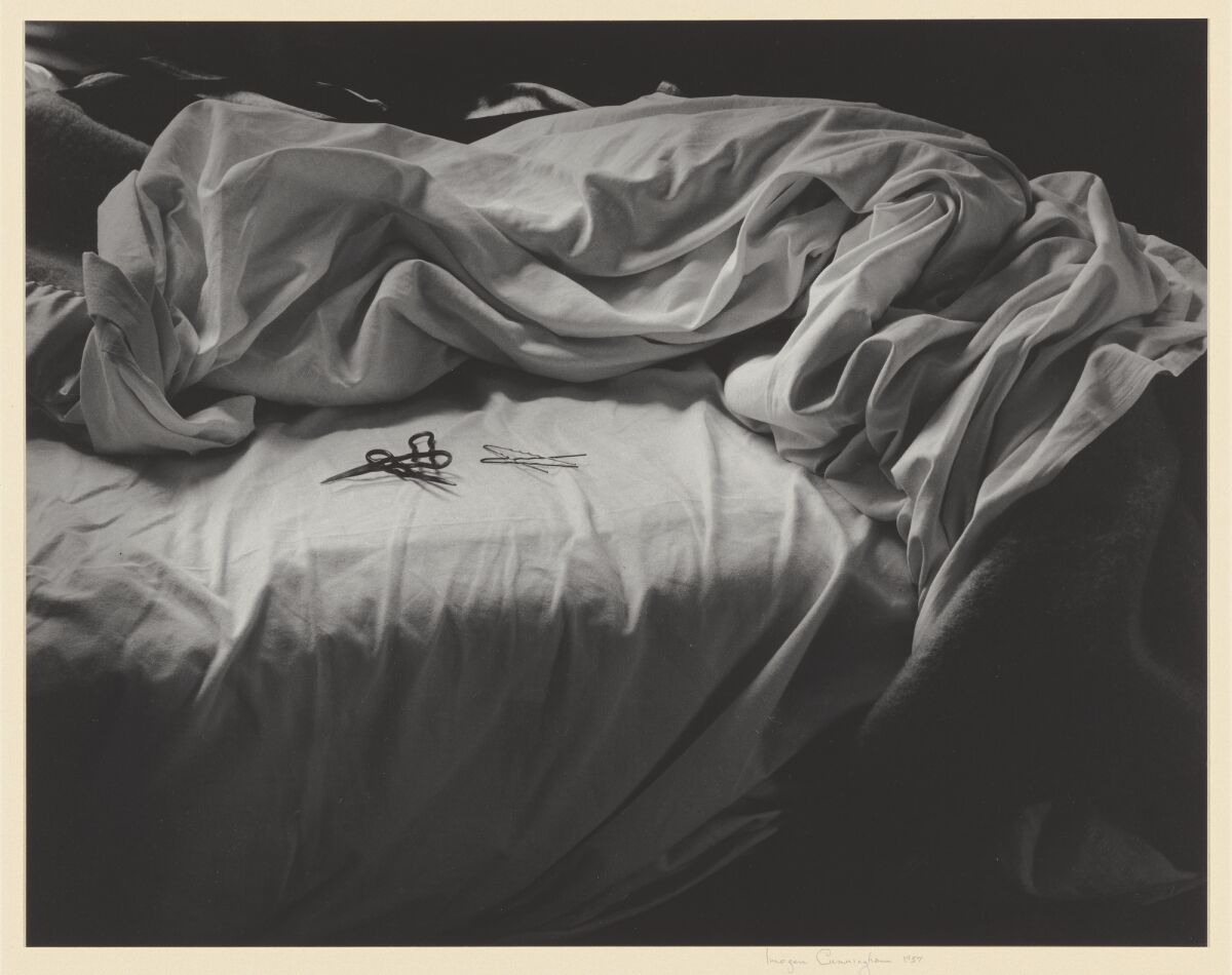 Imogen Cunningham, "The Unmade Bed," 1957, gelatin silver print.