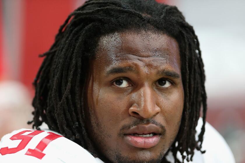 FILE - AUGUST 26, 2015: According to reports, former NFL 49ers player Ray McDonald has been indicted on sexual assault charges. GLENDALE, AZ - SEPTEMBER 21: Defensive end Ray McDonald #91 of the San Francisco 49ers on the bench during the NFL game against the Arizona Cardinals at the University of Phoenix Stadium on September 21, 2014 in Glendale, Arizona. (Photo by Christian Petersen/Getty Images) ** OUTS - ELSENT, FPG - OUTS * NM, PH, VA if sourced by CT, LA or MoD **