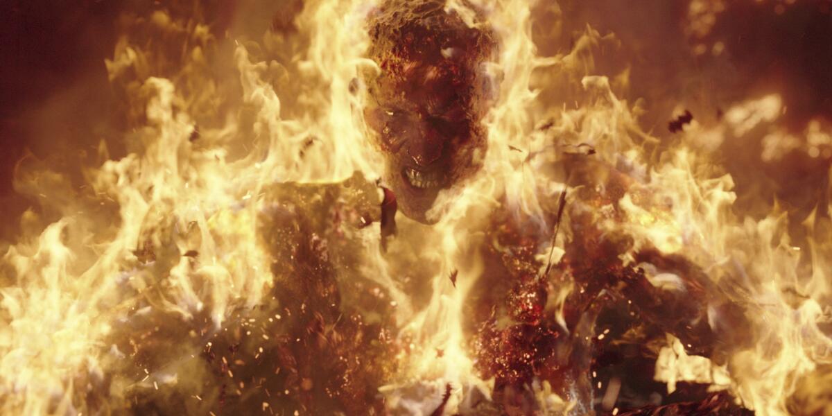 Colson Baker is on fire in the movie "Project Power."