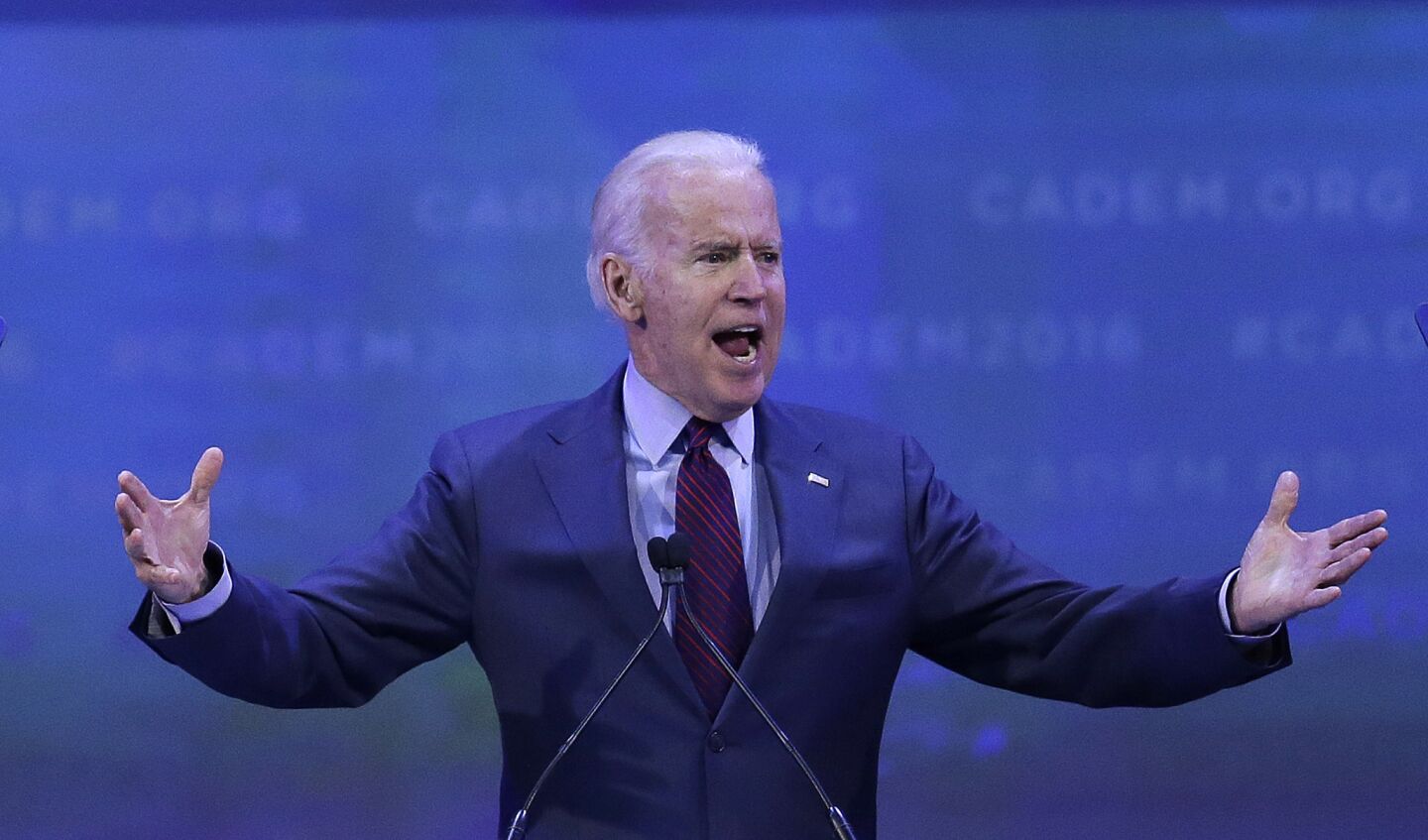 Vice President Joe Biden gives the keynote address at the California Democratic Party Convention on Saturday in San Jose.