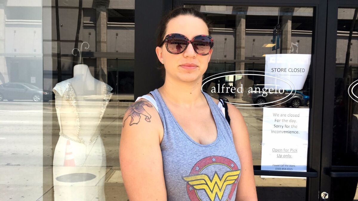 In July, Tasha French drove from Lancaster to the Alfred Angelo Bridal shop in Los Angeles’ Beverly Grove neighborhood only to find that the store had shut down.